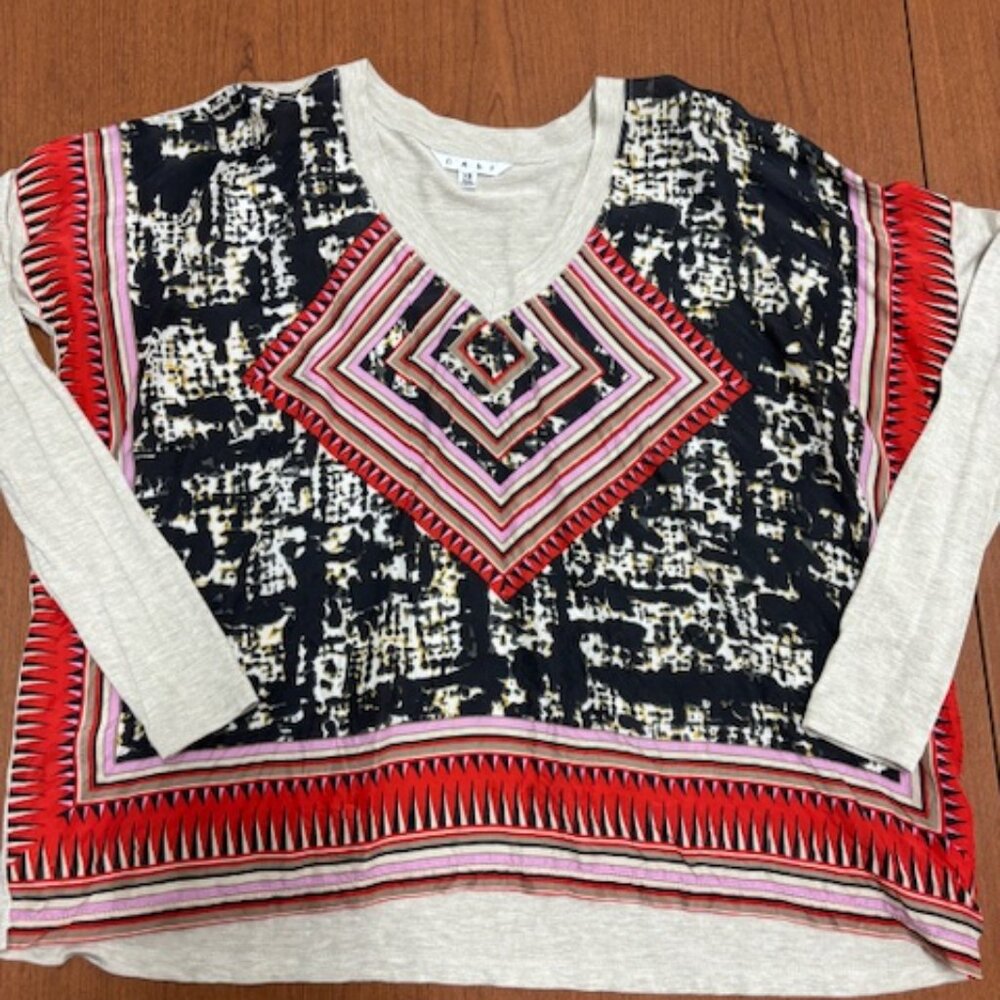 Cabi cotton/silk long sleeved top